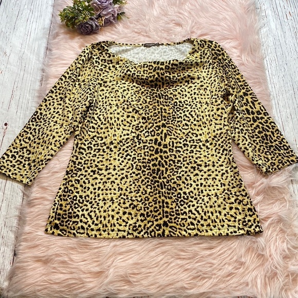 J. McLaughlin Catalina Leopard Print Cowl Neck Top sz S - Picture 1 of 10